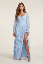 Zoyri | Ruffle Slit Maxi Dress
