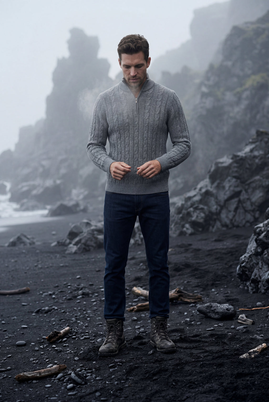 Zoyri | Cable Half-Zip Sweater