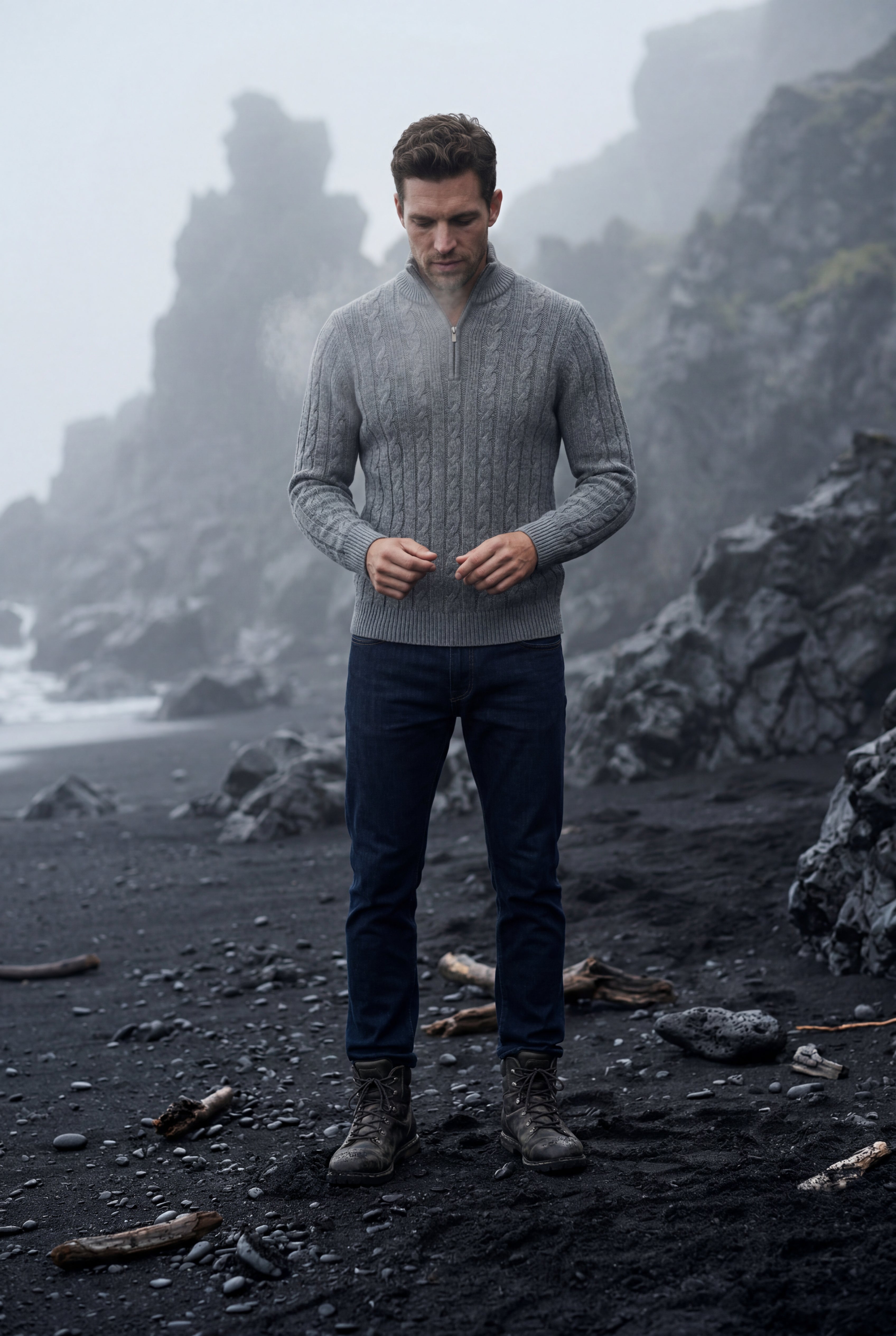 Zoyri | Cable Half-Zip Sweater