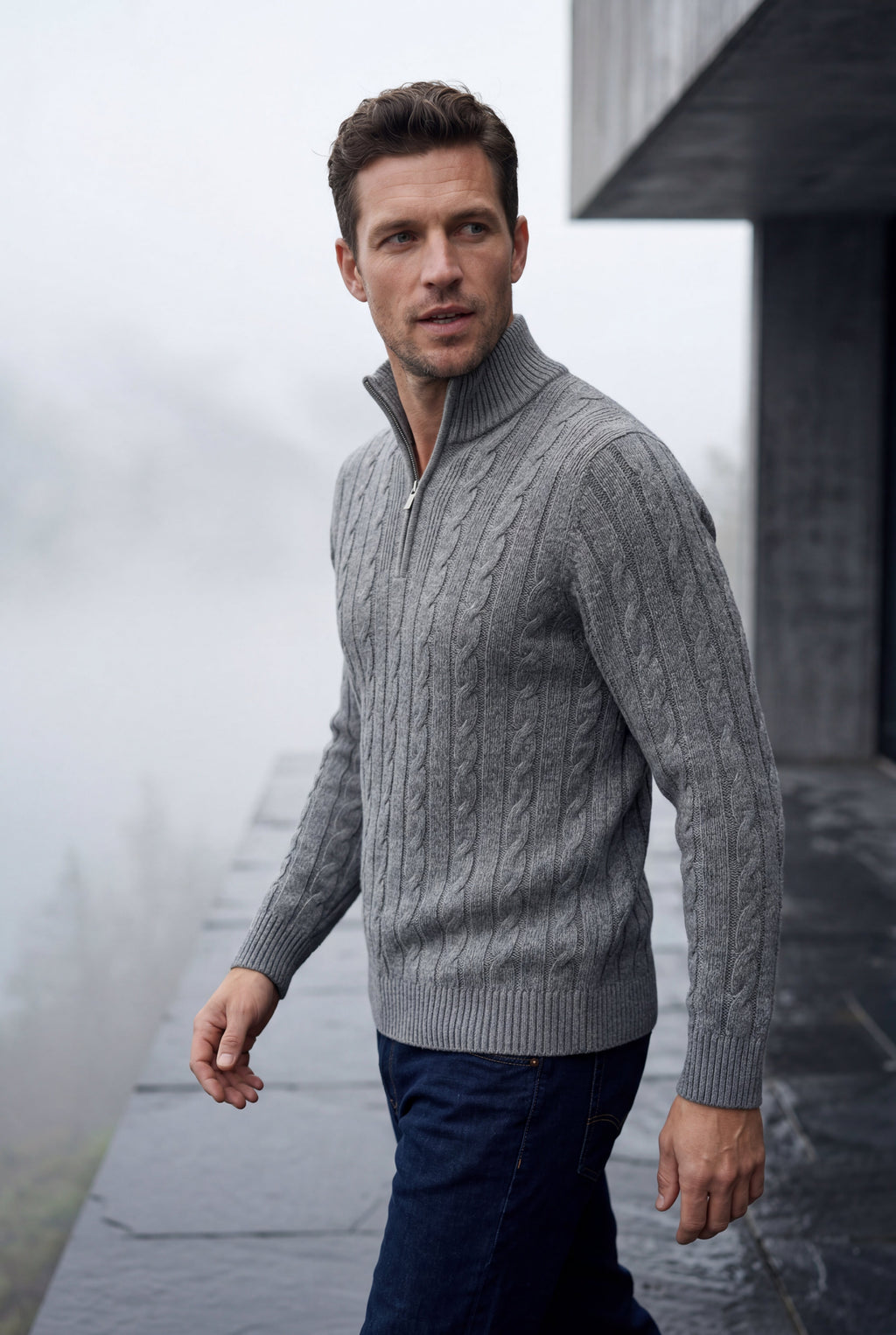 Zoyri | Cable Half-Zip Sweater