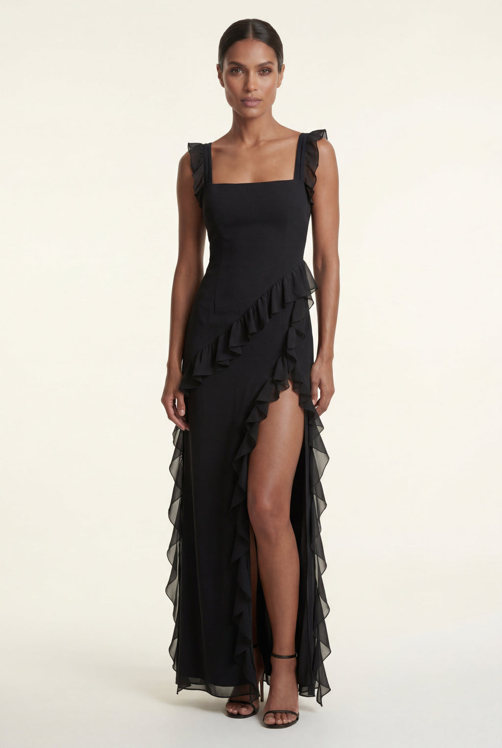 Zoyri | Ruffle Slit Maxi Dress