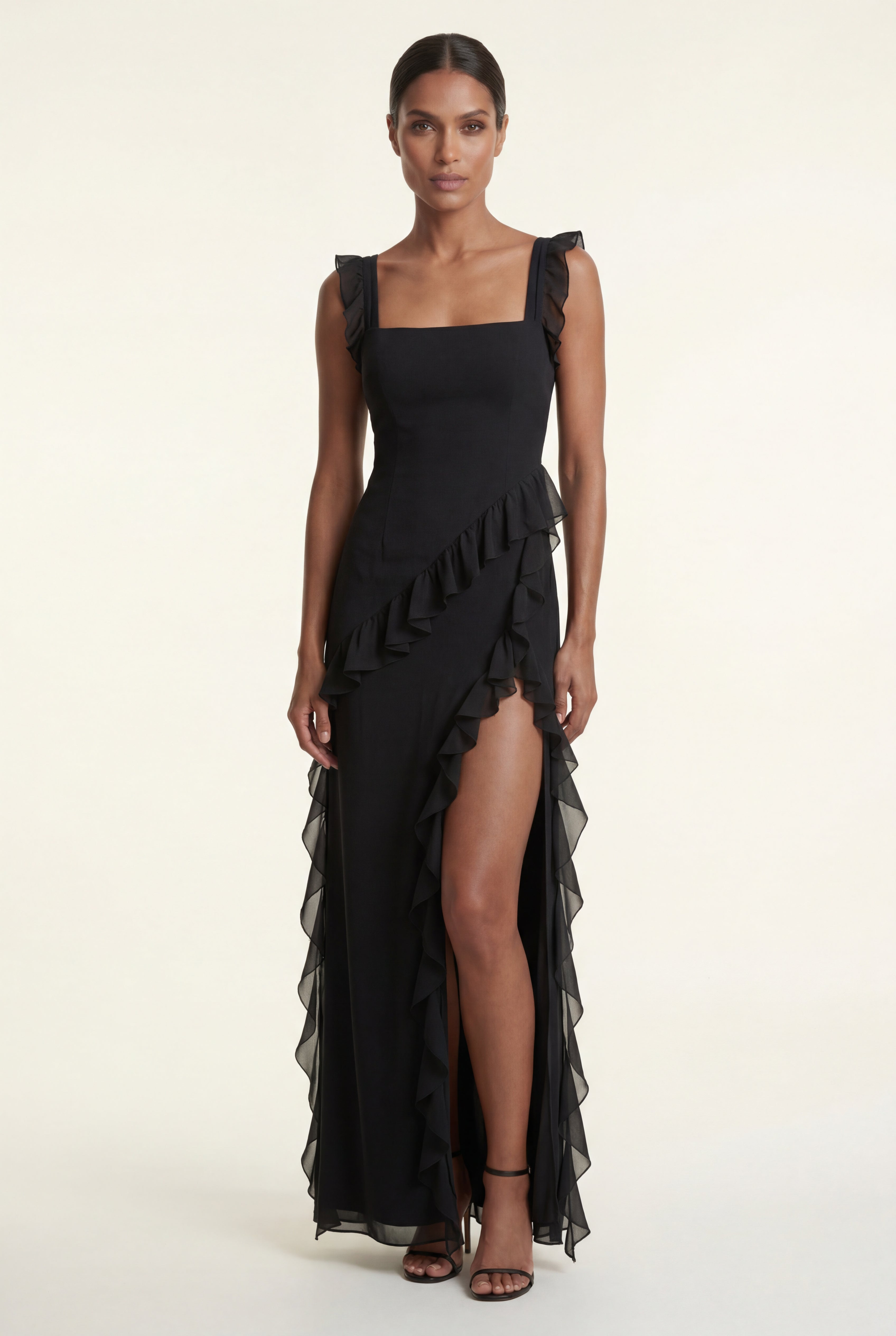 Zoyri | Ruffle Slit Maxi Dress