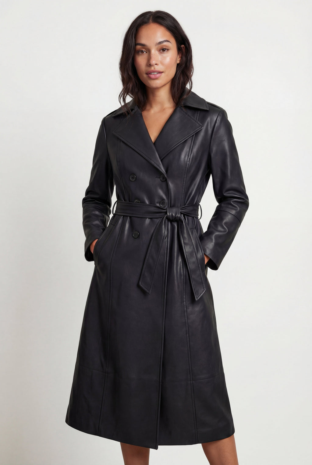 Zoyri | Belted Faux Trench Coat