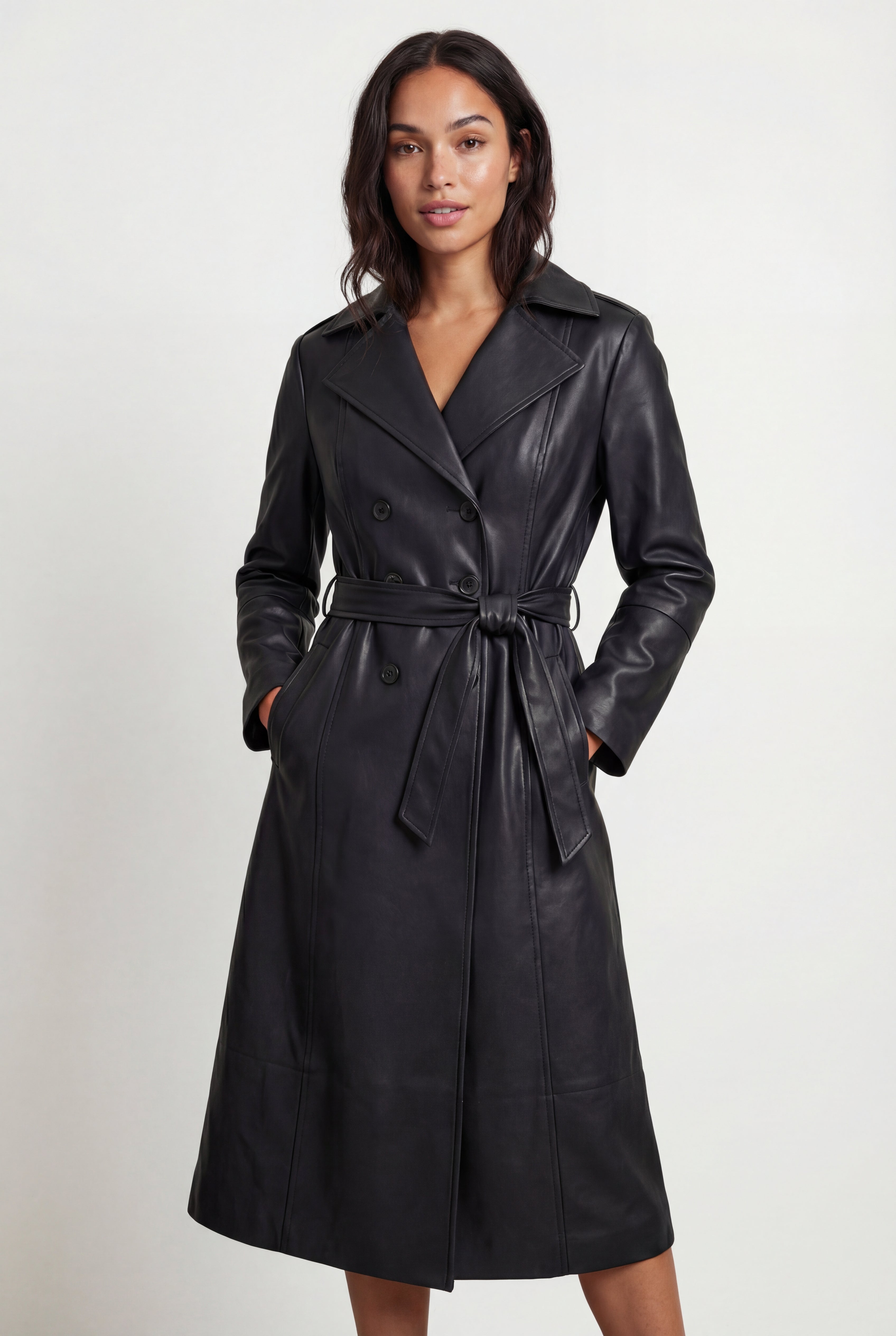 Zoyri | Belted Faux Trench Coat