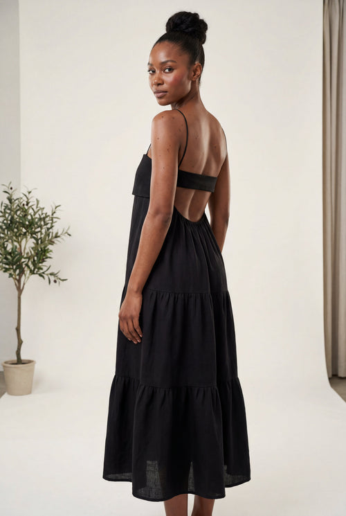 Zoyri | Backless Tiered Maxi Dress