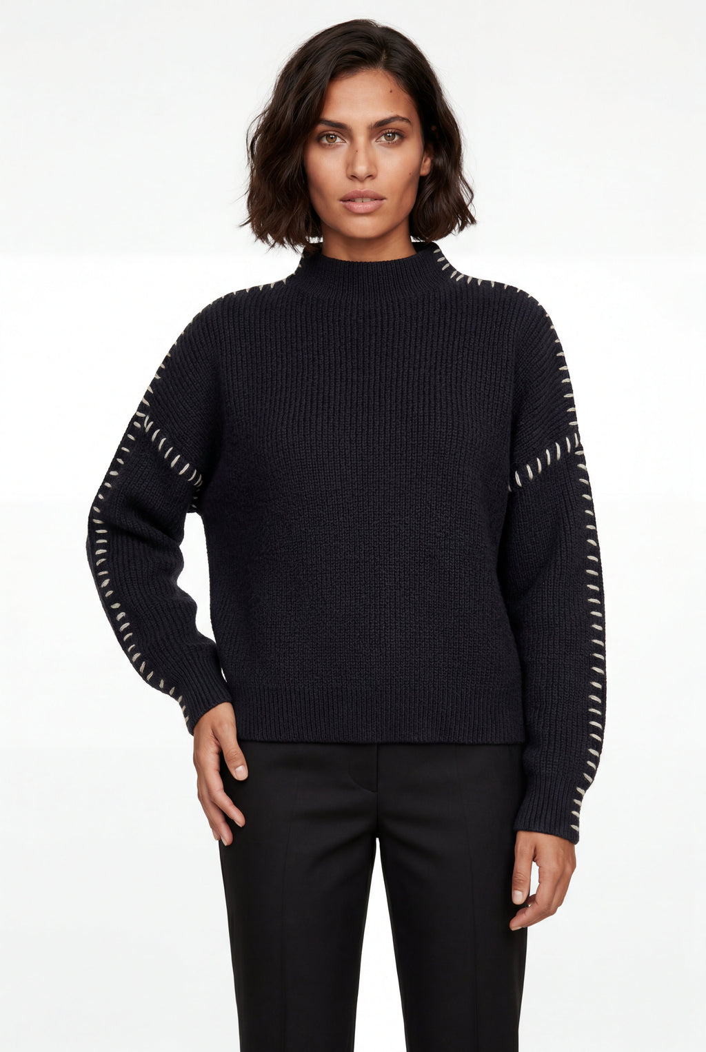 Zoyri | Contrast Stitch Knit Sweater