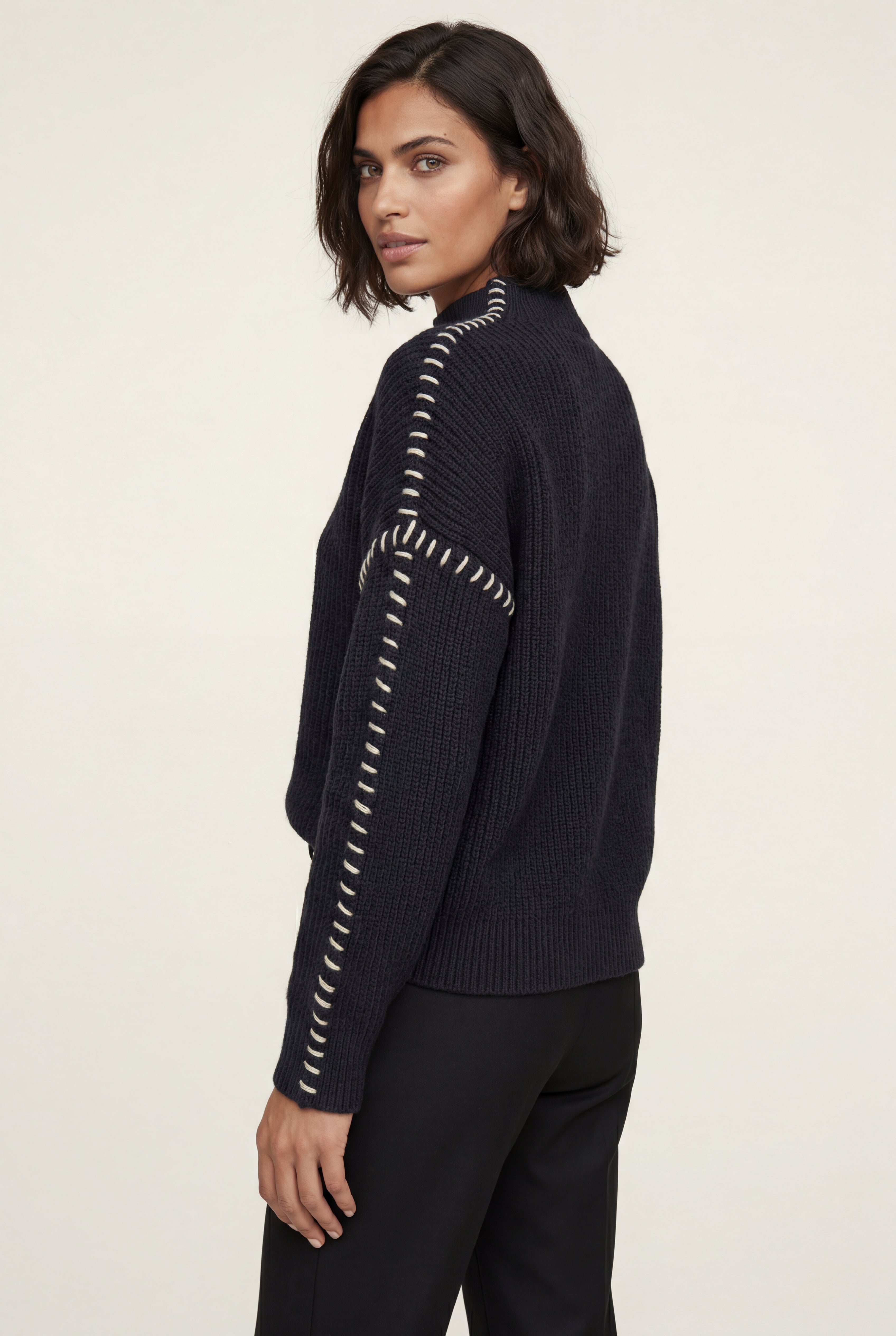 Zoyri | Contrast Stitch Knit Sweater