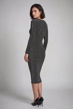 Zoyri | Gunmetal Shimmer Midi Dress