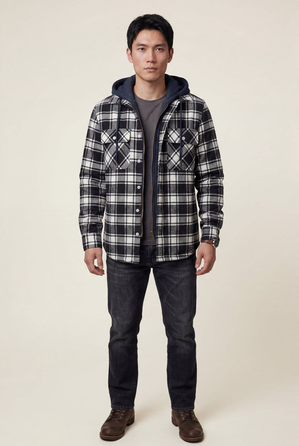 Zoyri | Hooded Check Jacket