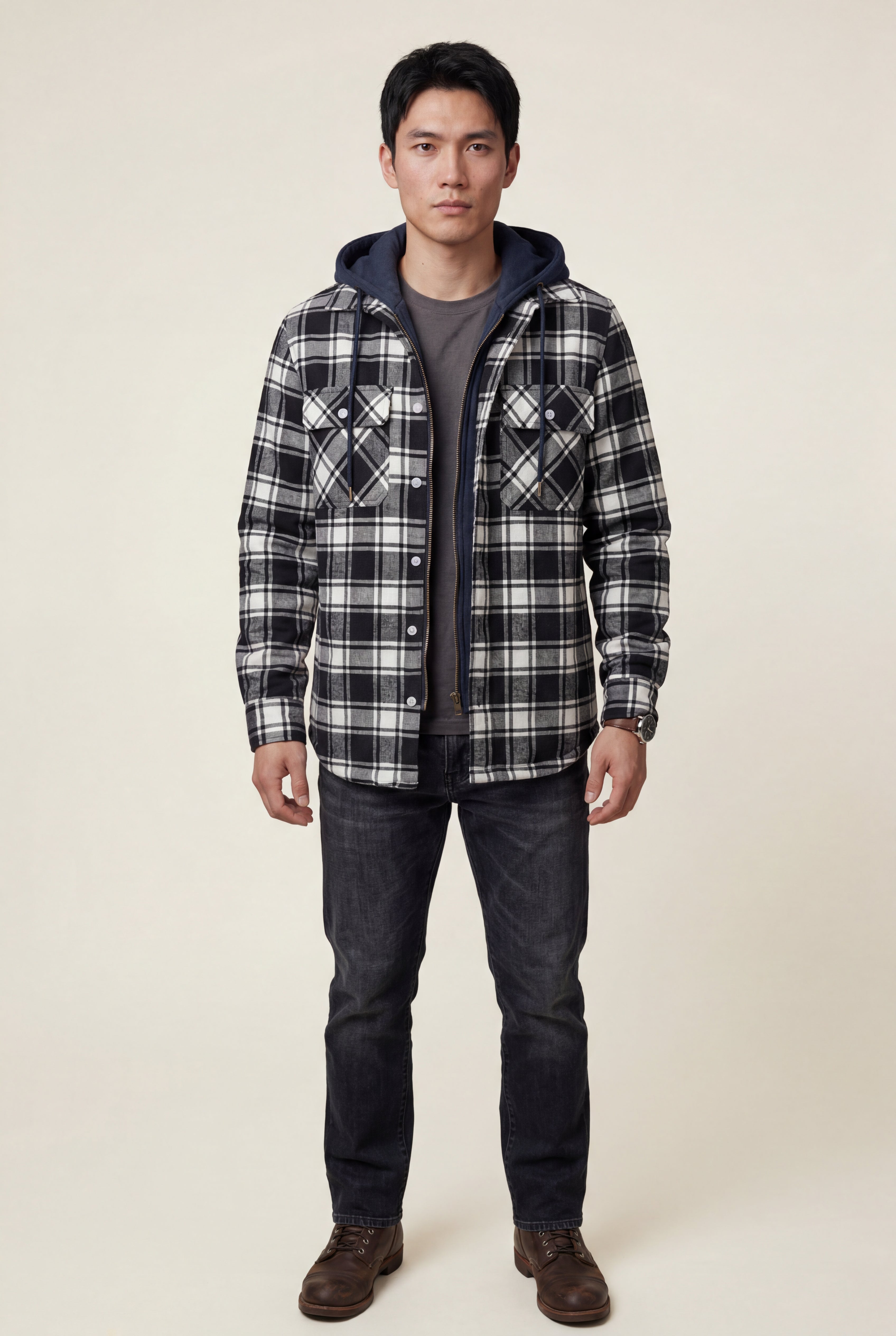 Zoyri | Hooded Check Jacket
