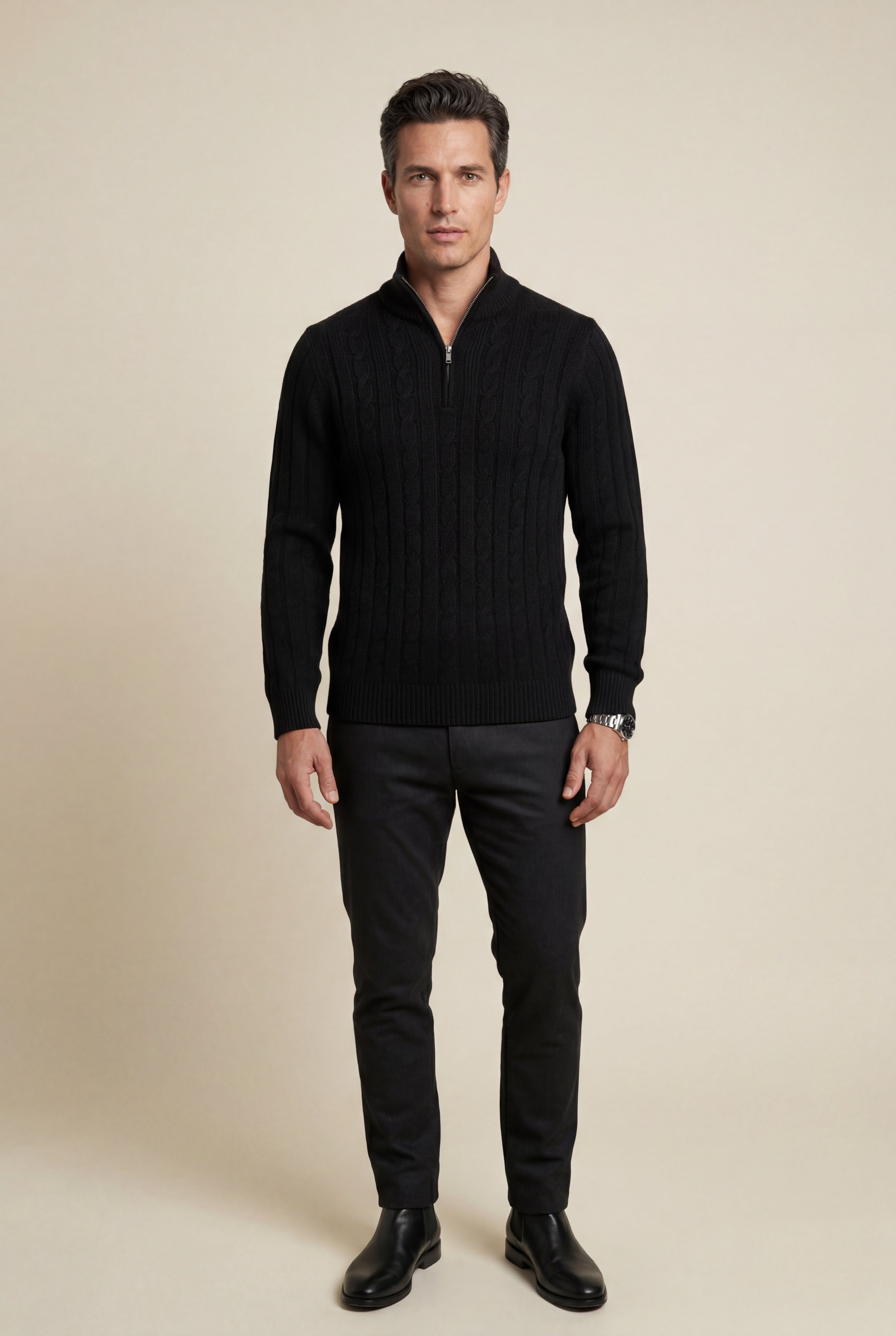 Zoyri | Cable Half-Zip Sweater