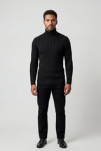 Men's Slim Fit Cable Knit Turtleneck Sweater