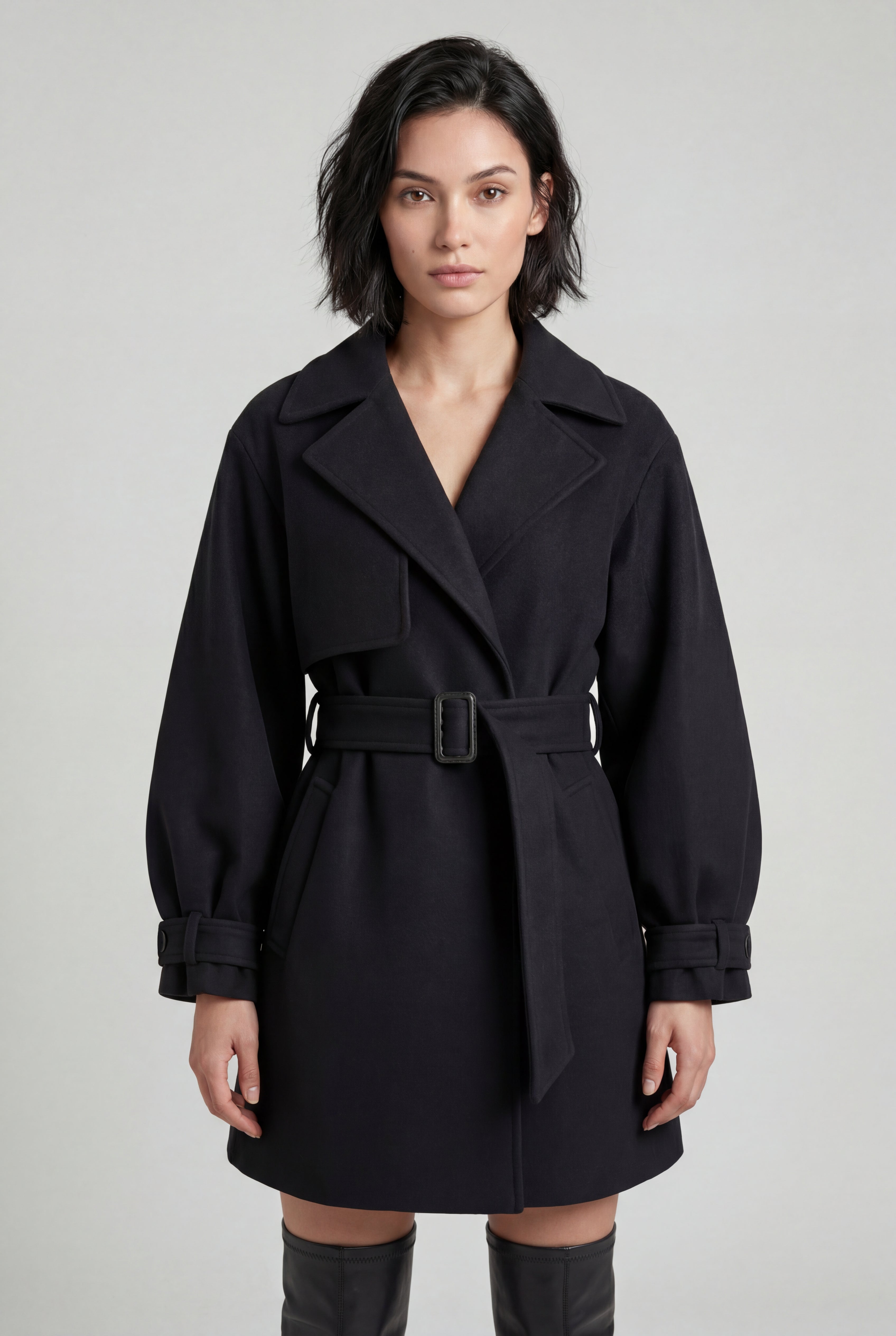 Zoyri | Belted Mini Trench Coat