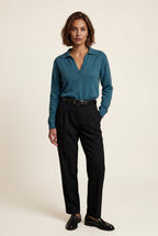 Zoyri | Open Collar Knit Sweater