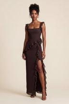 Zoyri | Ruffle Slit Maxi Dress