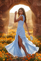 Zoyri | Ruffle Slit Maxi Dress