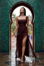 Zoyri | Ruffle Slit Maxi Dress