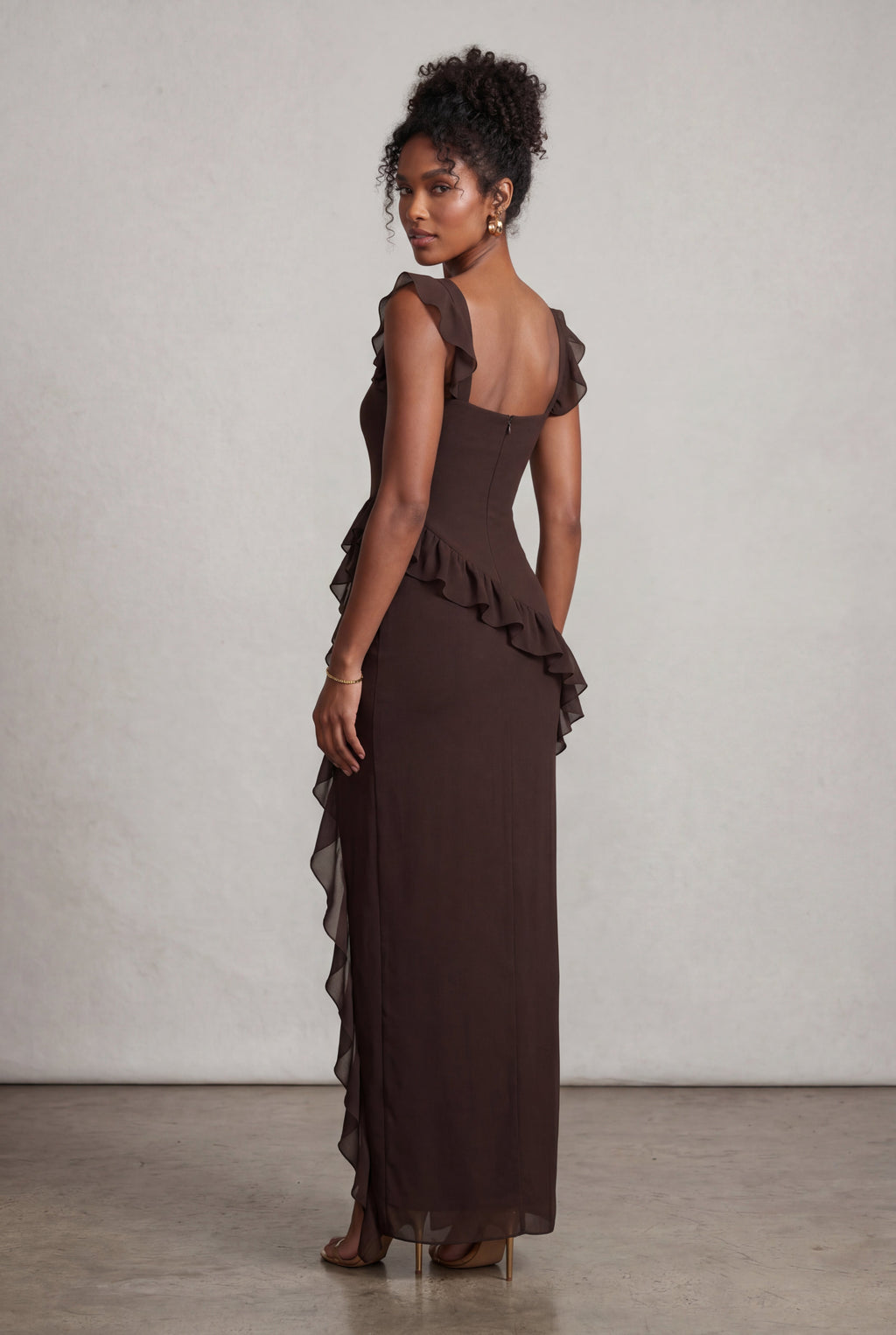 Zoyri | Ruffle Slit Maxi Dress