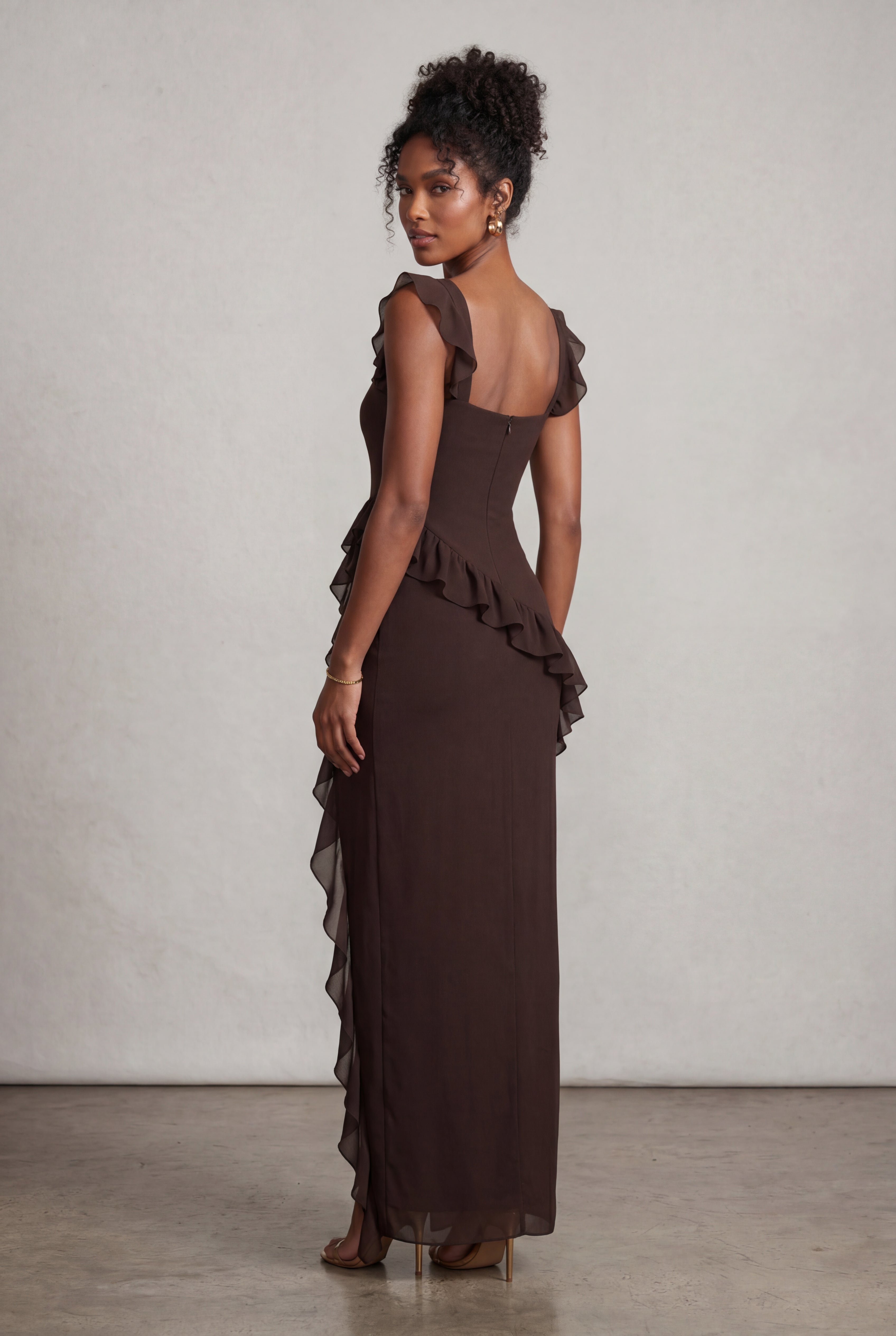 Zoyri | Ruffle Slit Maxi Dress