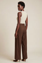 Zoyri | Gold Button Wide-Leg Trousers