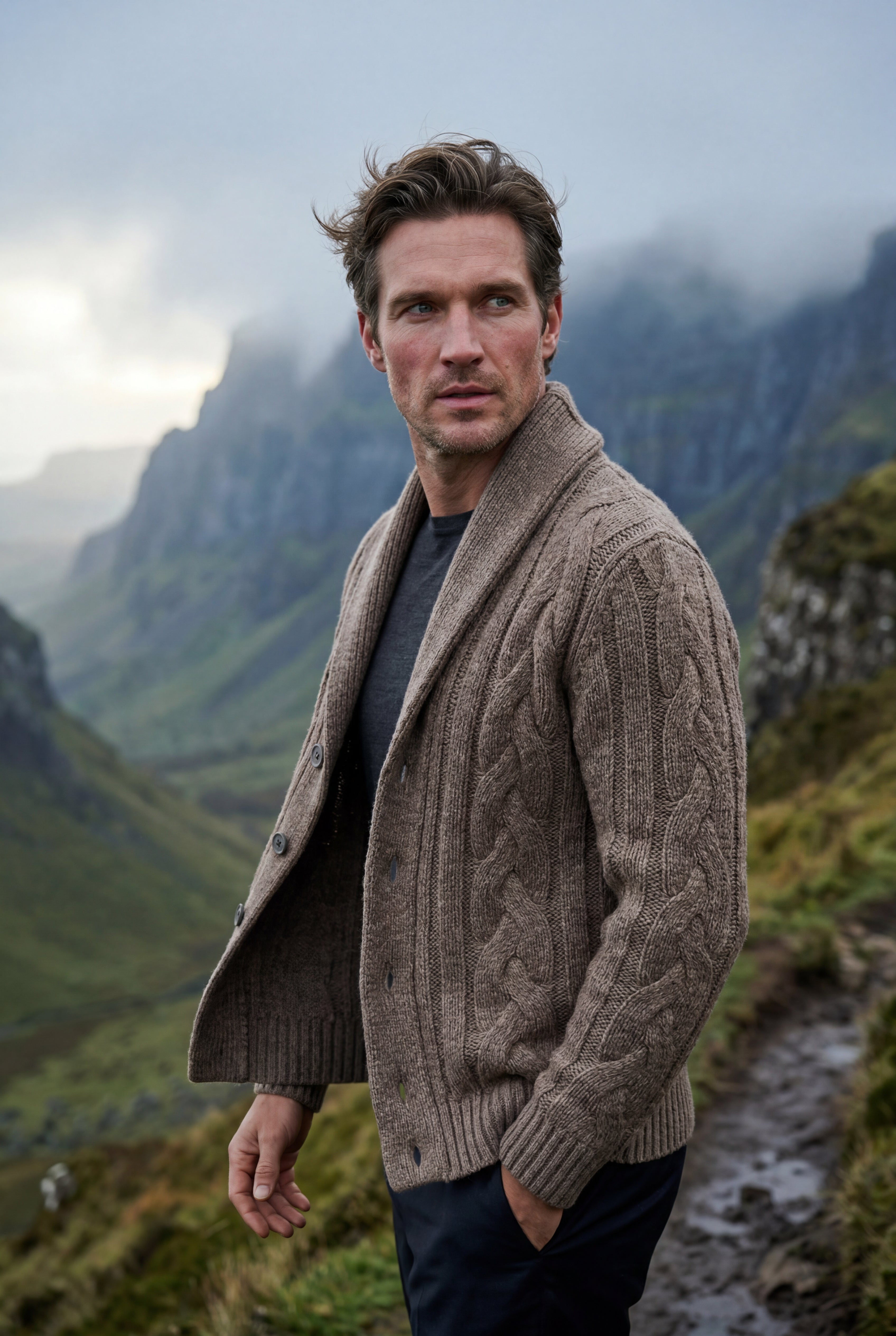 Zoyri | Cable Shawl Cardigan