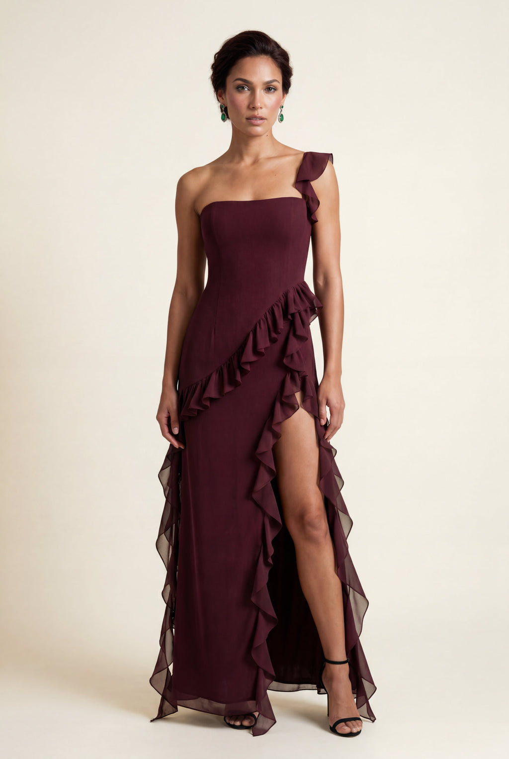Zoyri | Ruffle Slit Maxi Dress