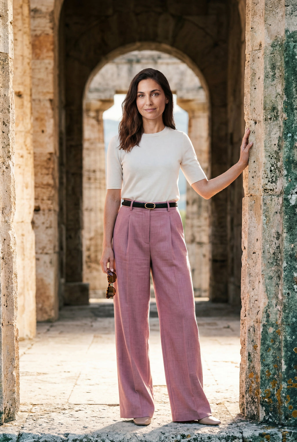 Zoyri | Belted Wide-Leg Trousers