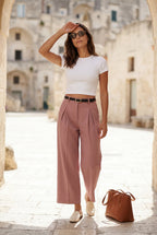Zoyri | Belted Wide-Leg Trousers