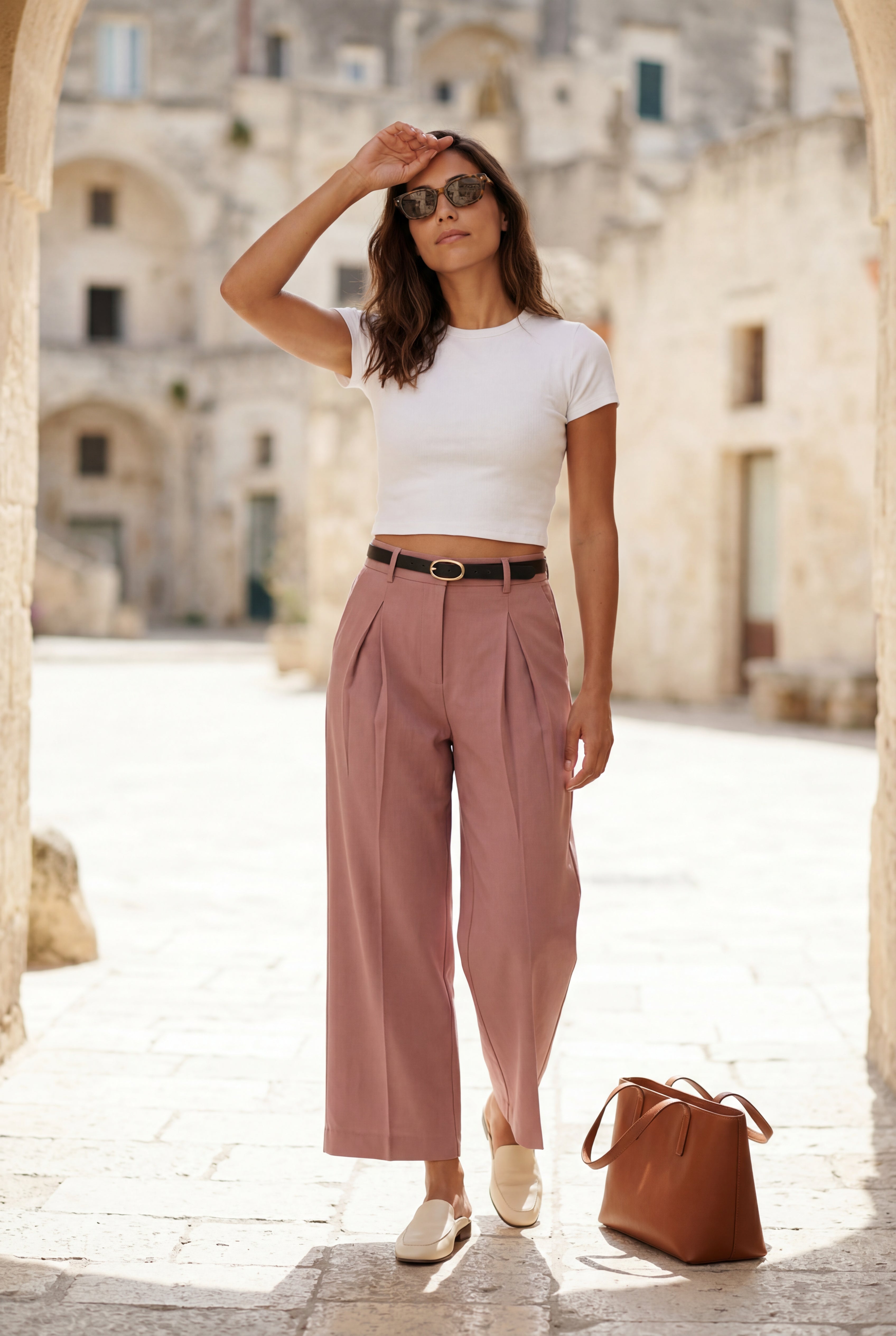 Zoyri | Belted Wide-Leg Trousers