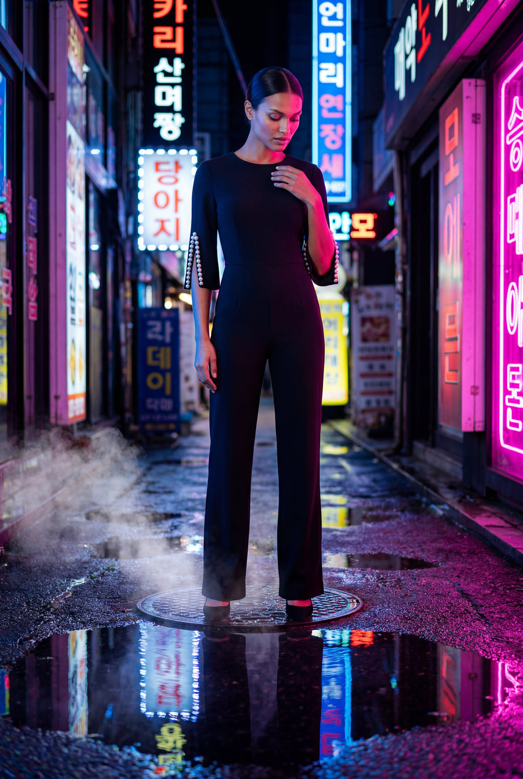 Zoyri | Beaded Sleeve Jumpsuit