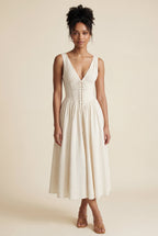 Zoyri | Sleeveless Corset Tie Midi Dress