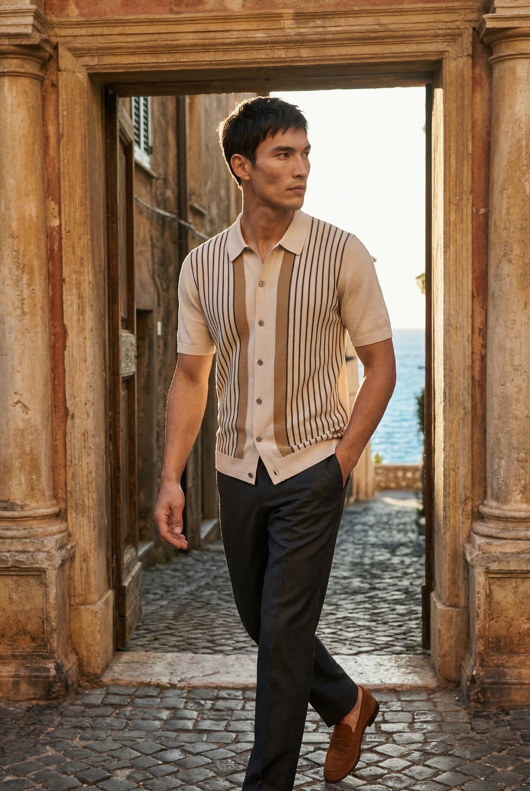 Zoyri | Striped Knit Polo