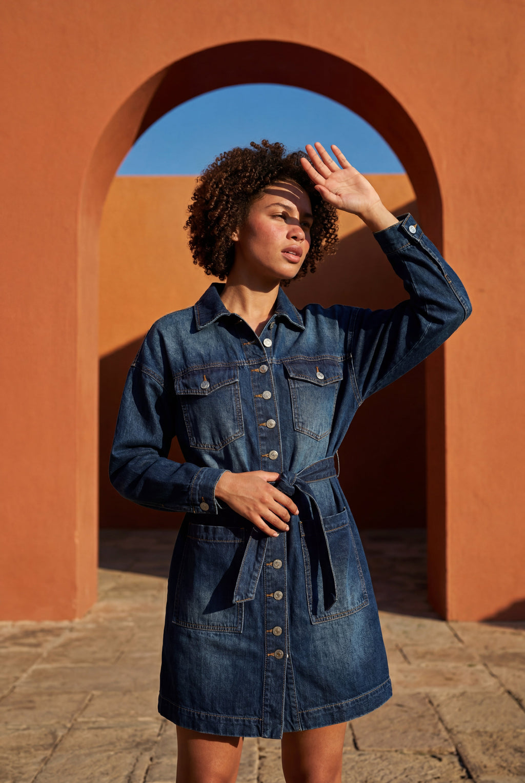 Zoyri | Belted Denim Dress