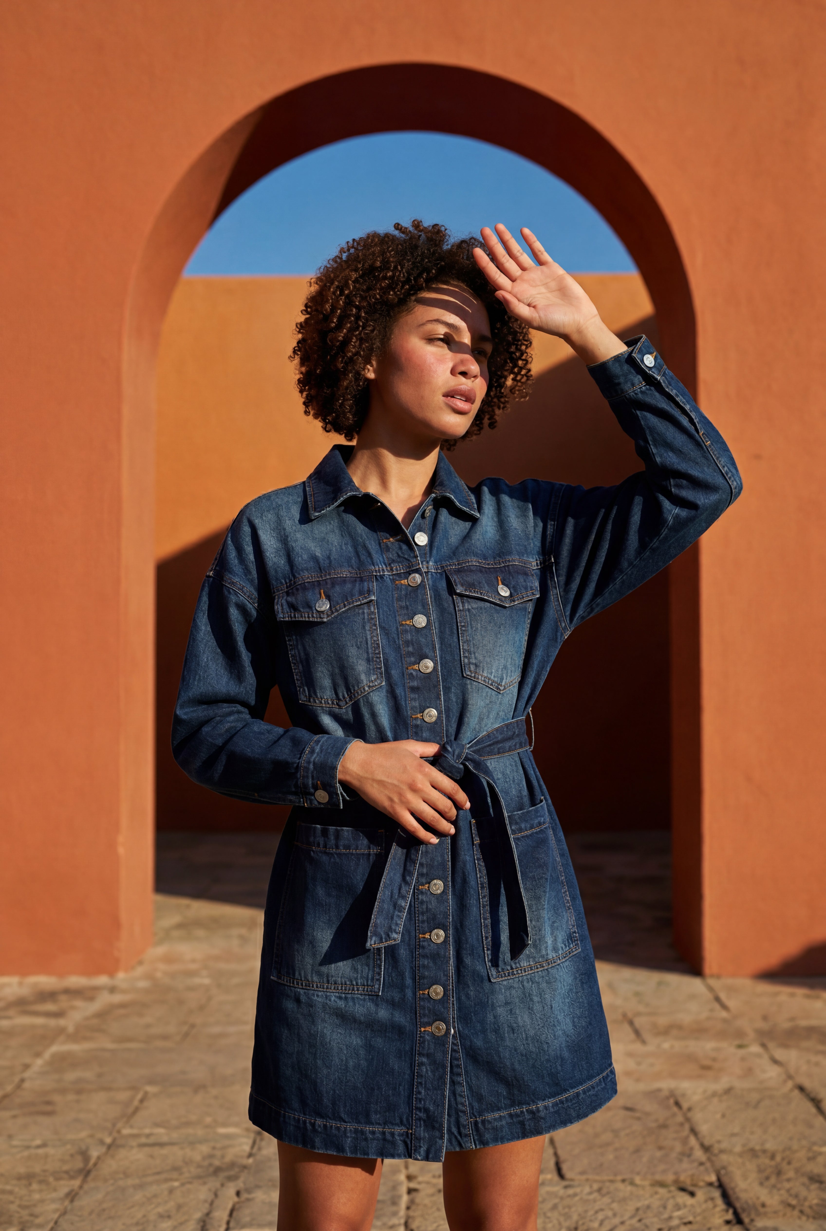 Zoyri | Belted Denim Dress