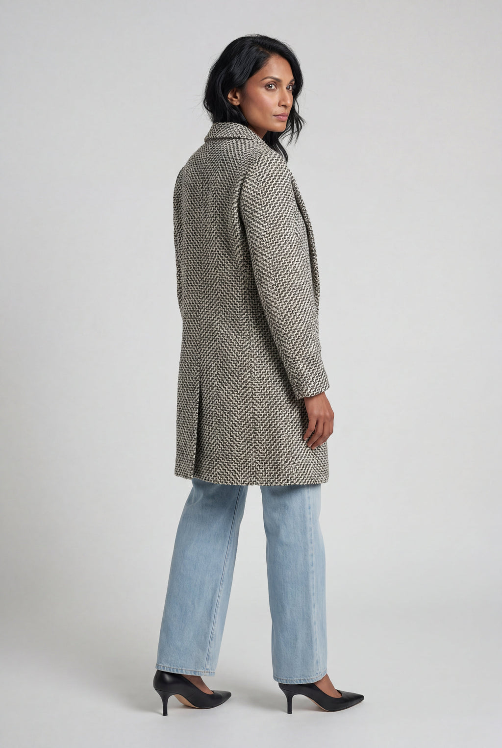 Zoyri | Herringbone Long Coat