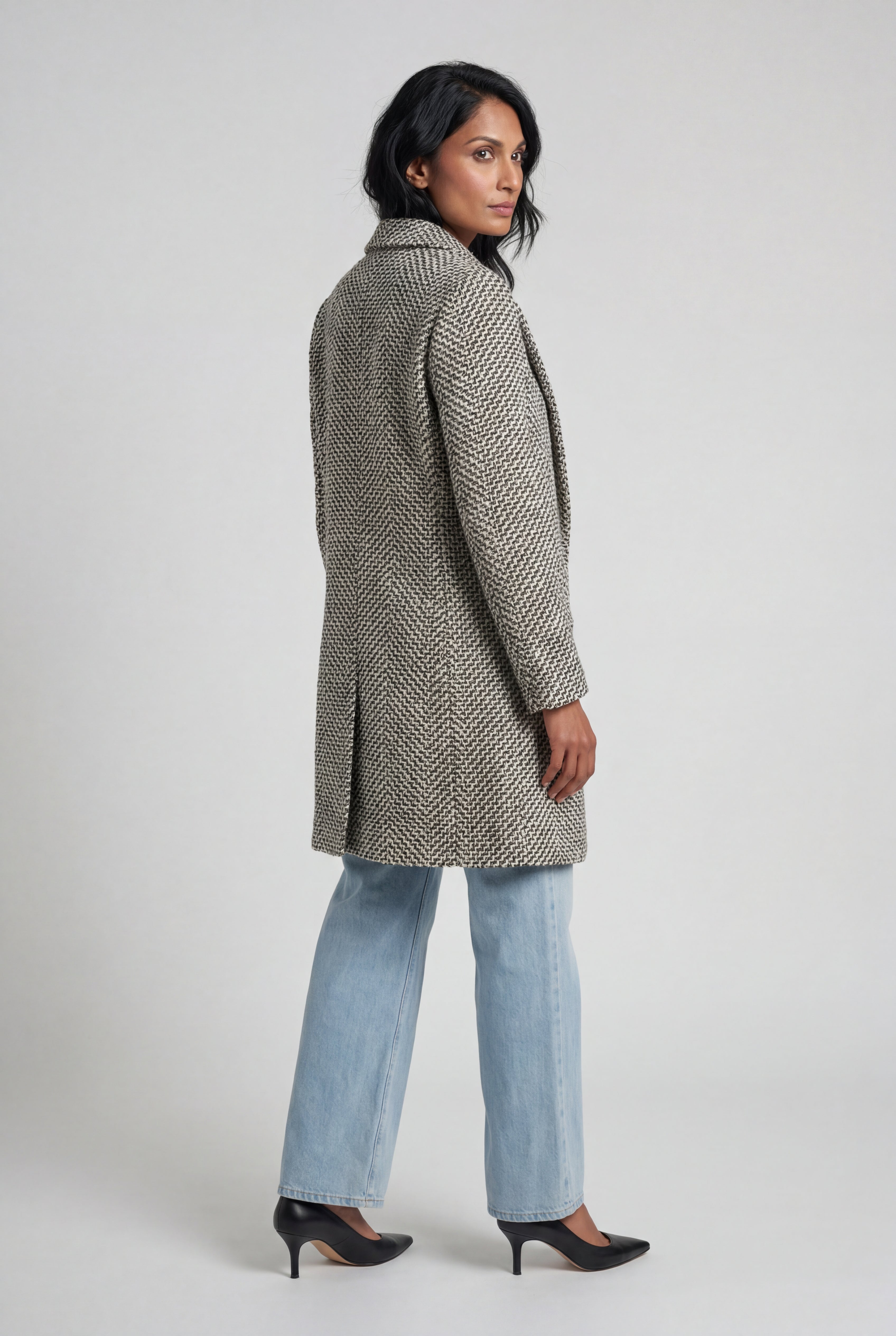Zoyri | Herringbone Long Coat