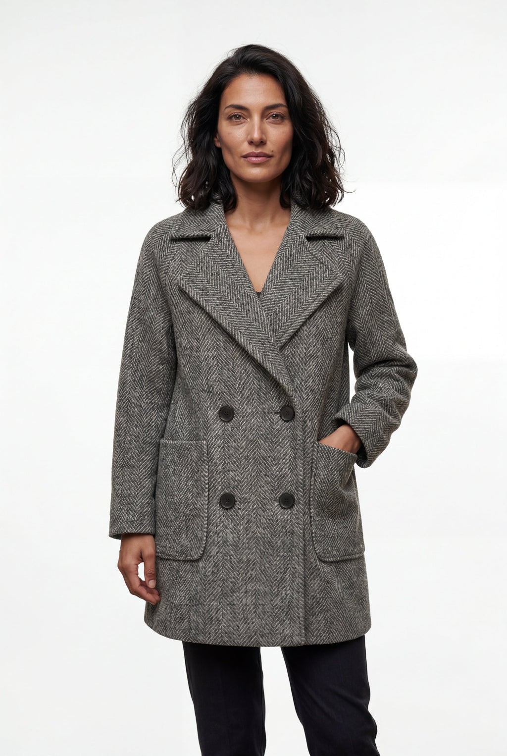 Zoyri | Herringbone Peacoat