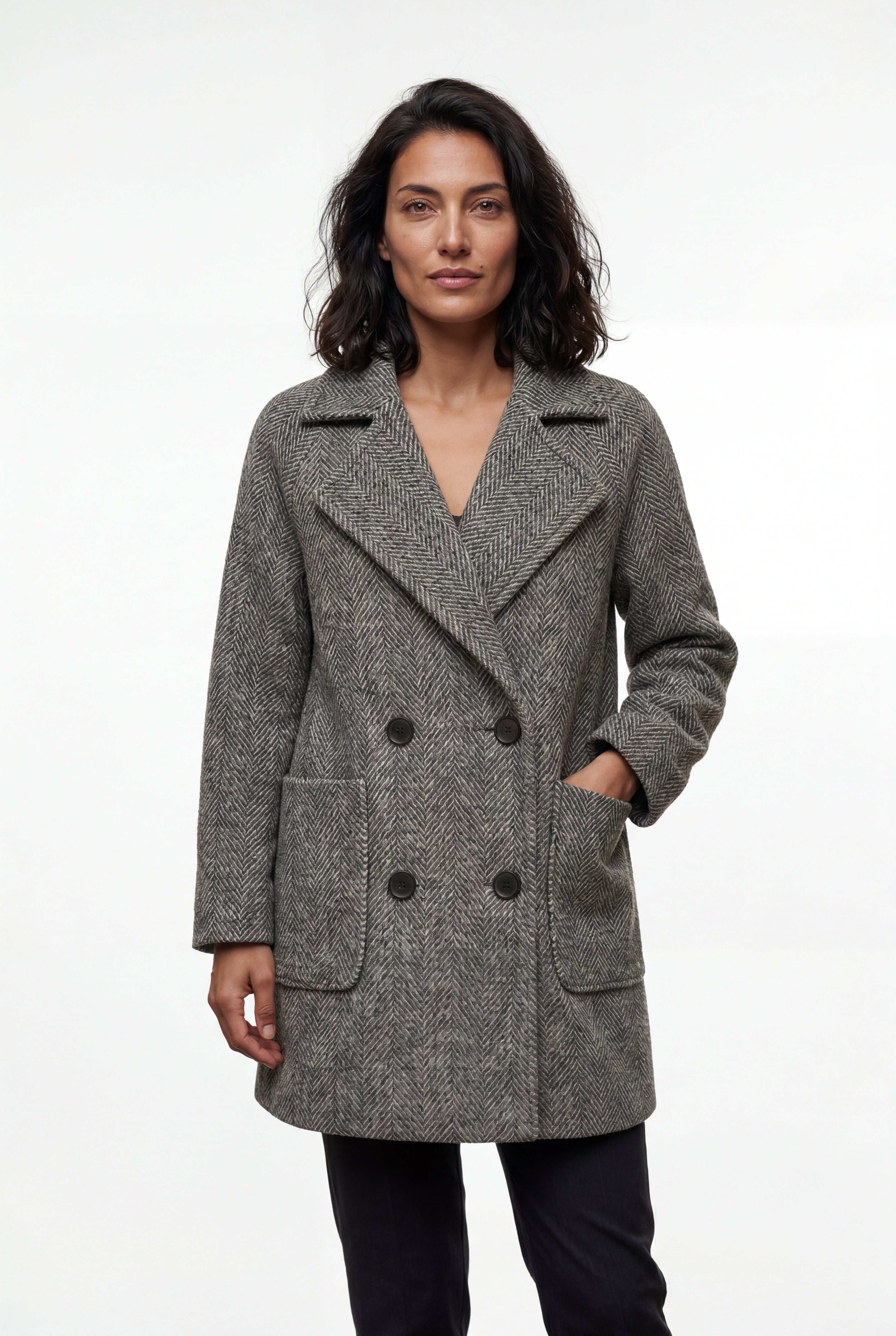 Zoyri | Herringbone Peacoat