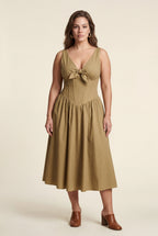 Zoyri | Sleeveless Corset Tie Midi Dress