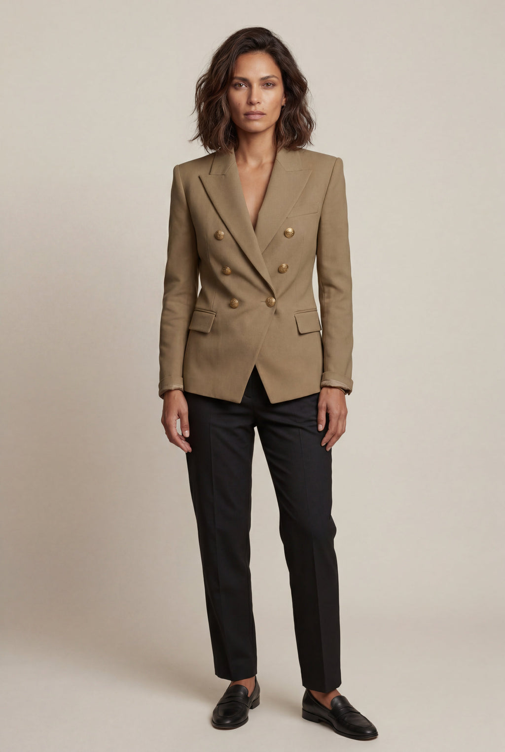 Zoyri | Tailored Gold Button Blazer