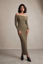 Zoyri | Off-Shoulder Ribbed Maxi Dress