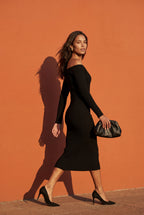 Zoyri | Off-Shoulder Ribbed Maxi Dress