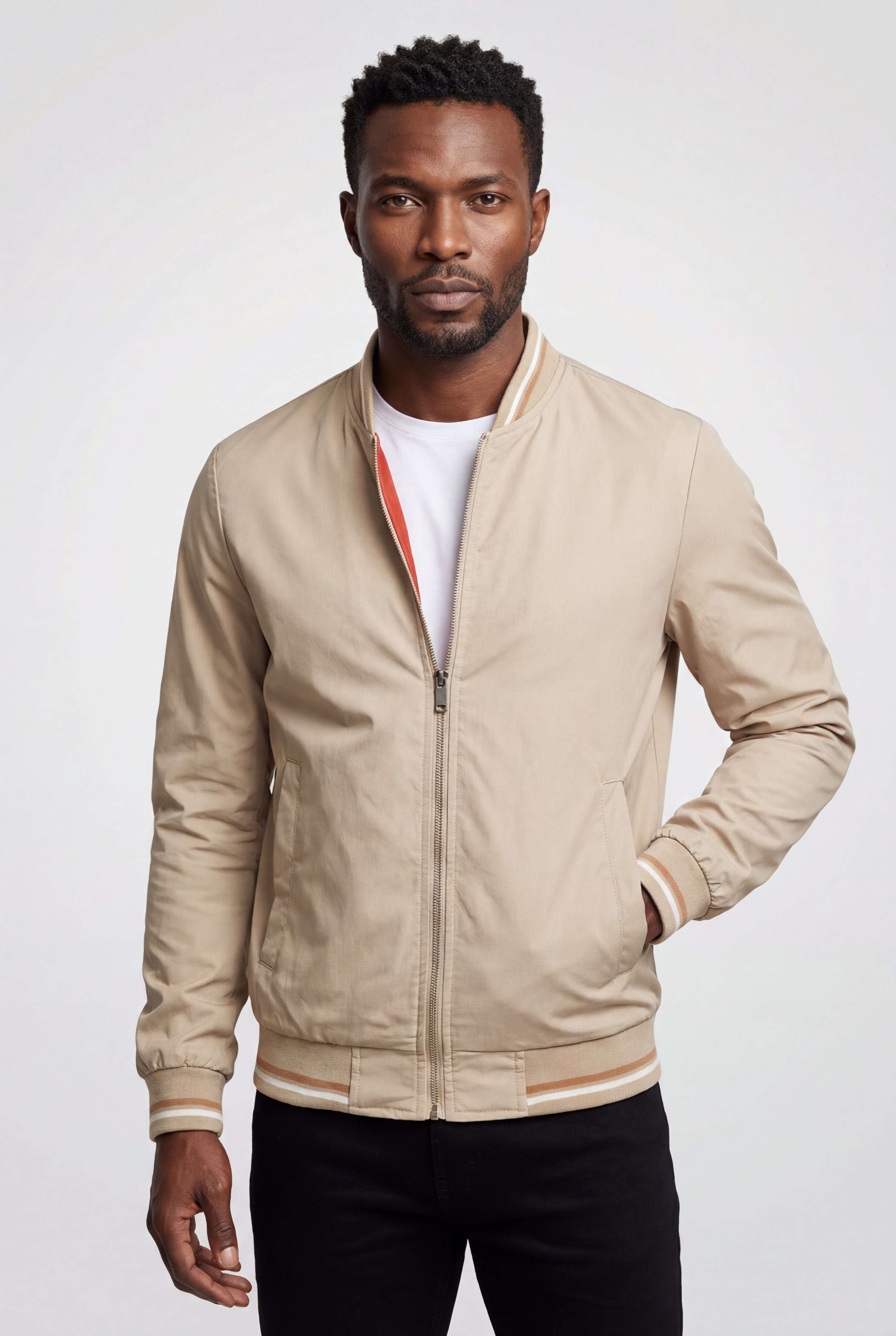 Zoyri | Striped Bomber Jacket