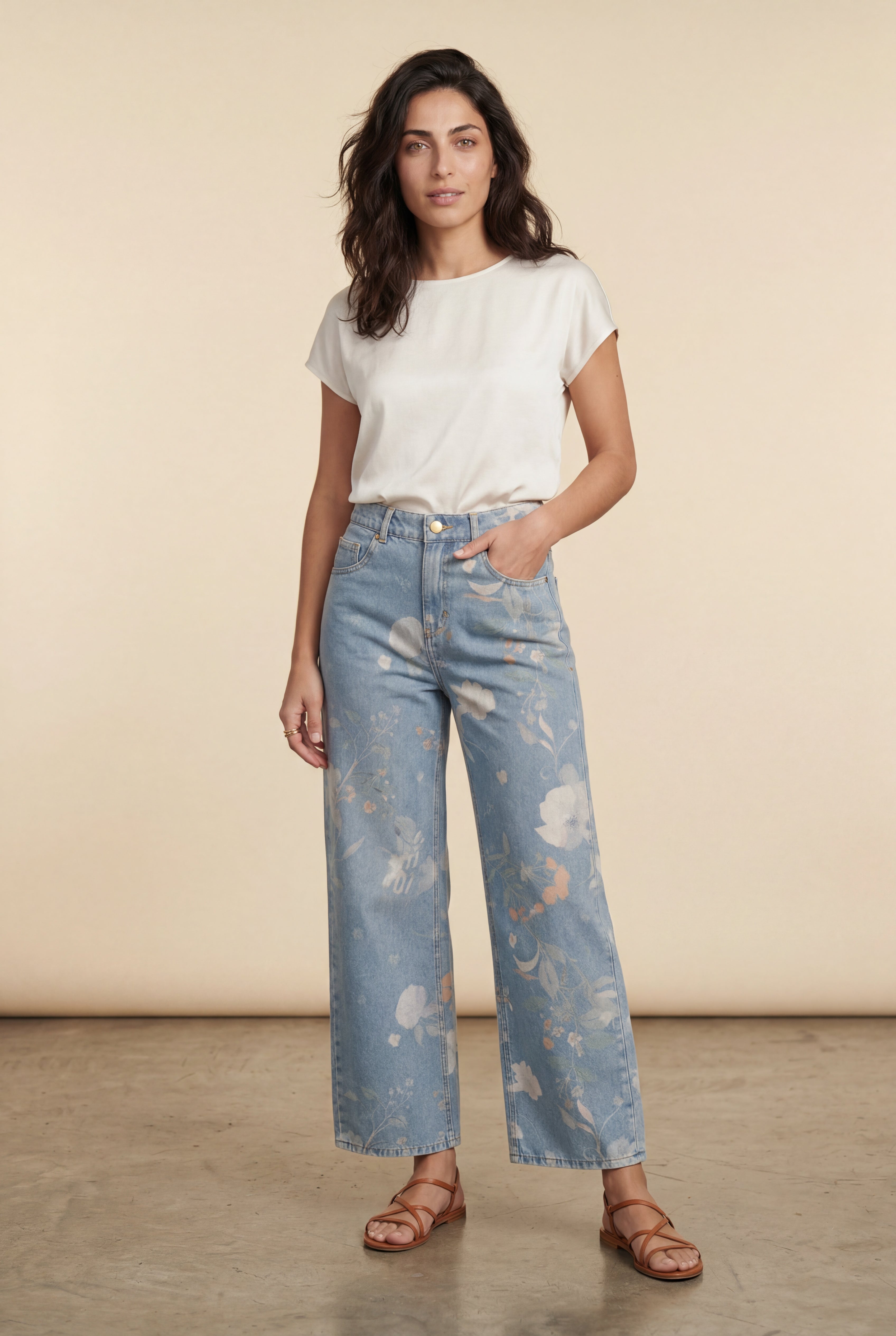 Zoyri | Floral Wide-Leg Jeans