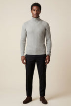 Men's Slim Fit Cable Knit Turtleneck Sweater