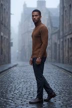 Men's Slim Fit Cable Knit Turtleneck Sweater