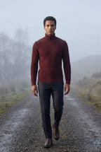 Men's Slim Fit Cable Knit Turtleneck Sweater