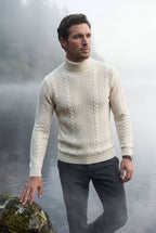 Men's Slim Fit Cable Knit Turtleneck Sweater
