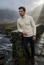 Men's Slim Fit Cable Knit Turtleneck Sweater