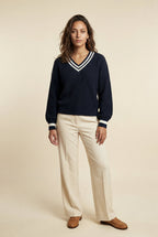 Zoyri | Striped V-Neck Sweater